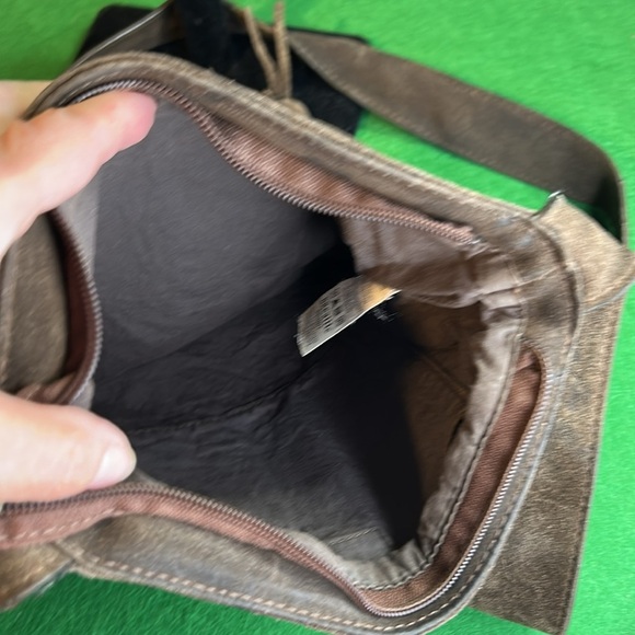 PRANA hippy leather 70’s crossbody bag with fringe made in India - Picture 4 of 16